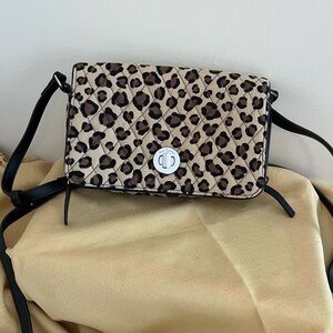 Elegant Brown and Black Crossbody Bag